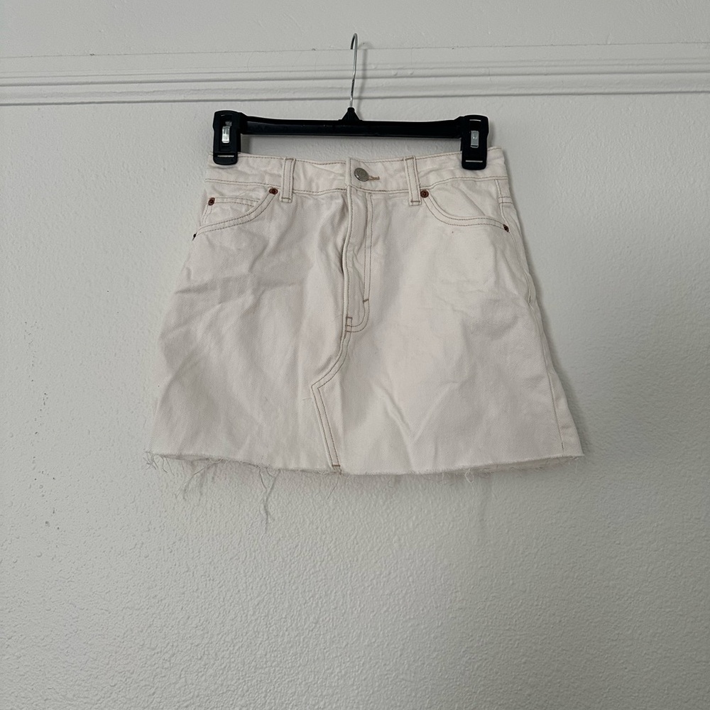 Topshop White Denim Mini Skirt US 4